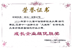 第十三屆中國創新創業大賽“成長企業組優勝獎”
